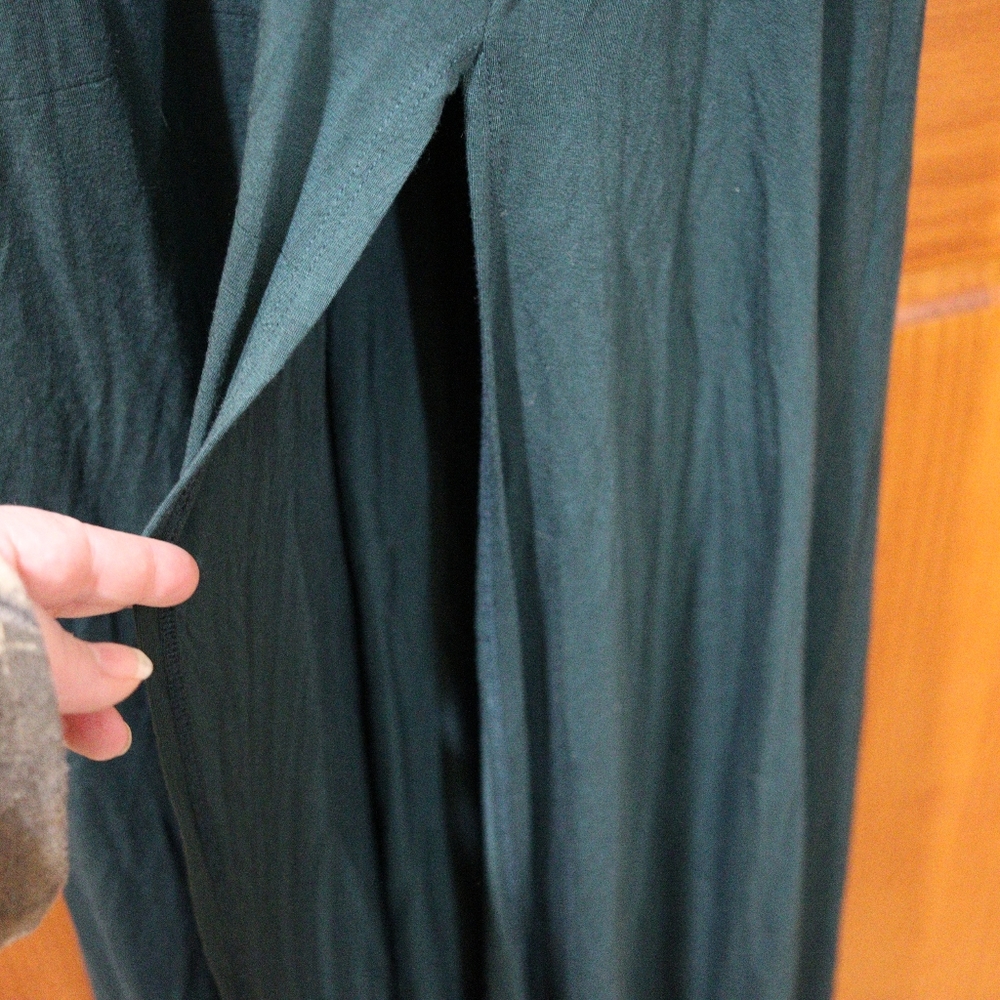 Lulu's Swept Away Forest Green Maxi Dress Knee High Slit Sexy Dress NWT Medium - Picture 14 of 14